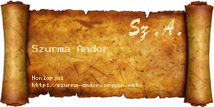 Szurma Andor névjegykártya
