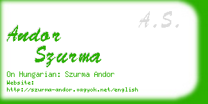 andor szurma business card